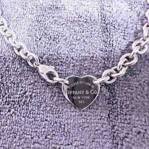 Tiffany & Co. Sterling Silver Heart Tag Necklace - Silver